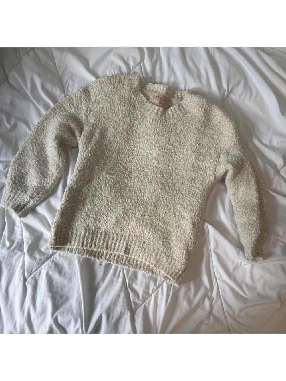 philosophy fall autumn chunky beige sweater small